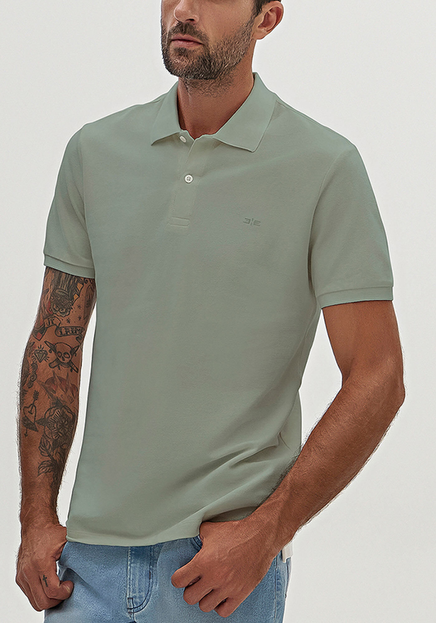 Camisa Polo De Mangas Curtas Colors Em Malha Mercerizada, VERDE CHIARO, large.