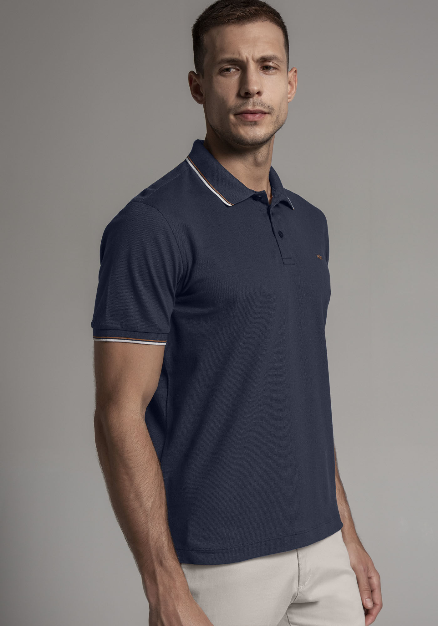 Camisa Polo Masculina em Malha Piquet, MARINHO IMPERIO, large.