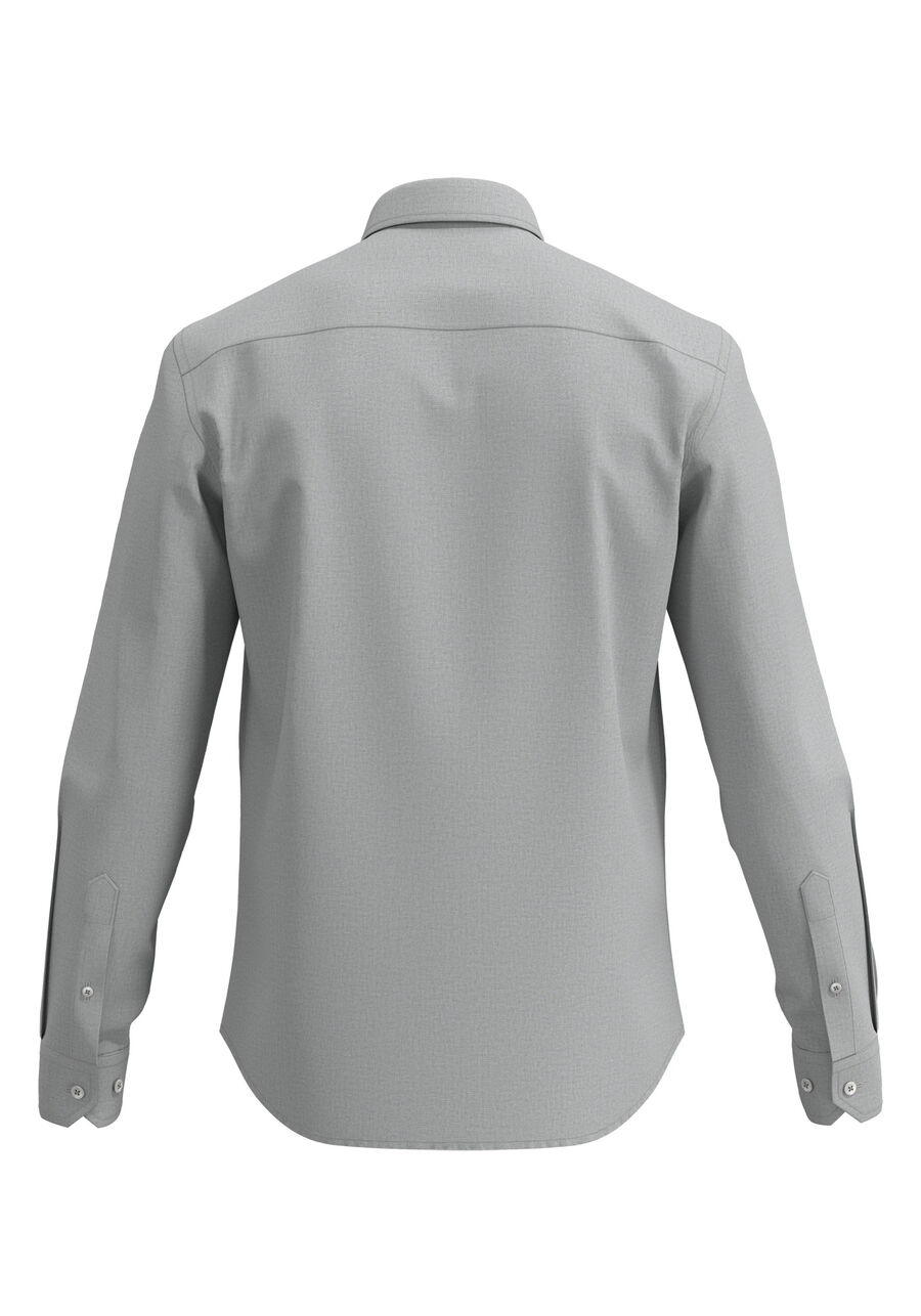 Camisa Slim Fit Masculina De Manga Longa Com Botões, CINZA. Camisa Slim Fit Masculina De Manga Longa Com Botões, CINZA, large.