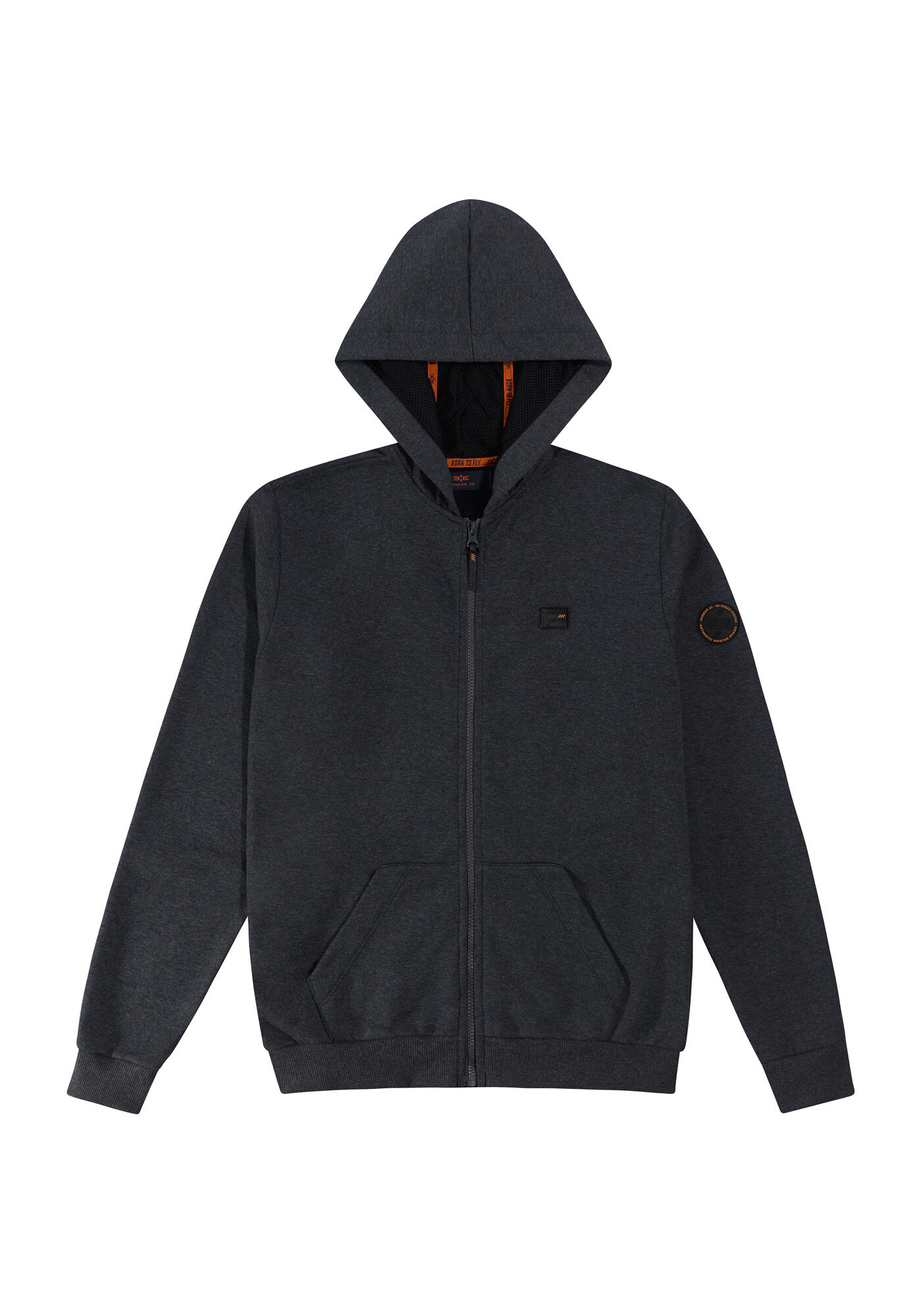 Jaqueta em Moletom com Capuz Telado Juvenil, GRAFITE, large.