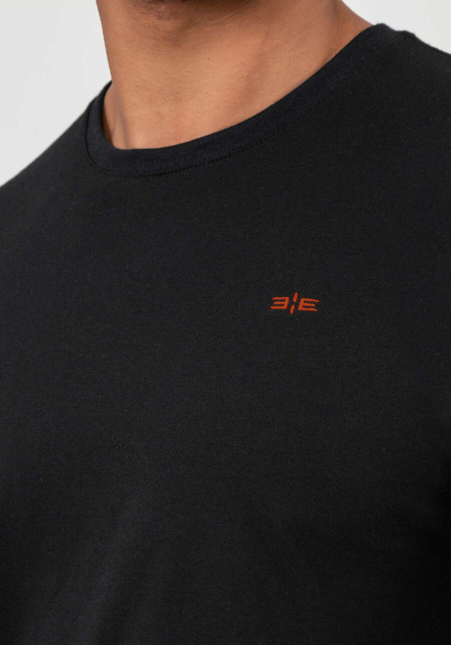 Camiseta Manga Longa Masculina em Malha Básica, PRETO REATIVO. Camiseta Manga Longa Masculina em Malha Básica, PRETO REATIVO, large.