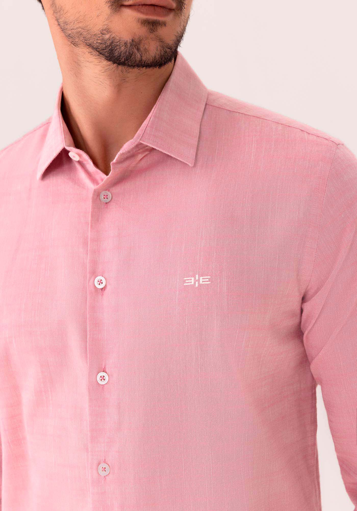 Camisa De Mangas Longas Slim Fit Em Algod&atilde;o Leve, BORDO WITCH, large.