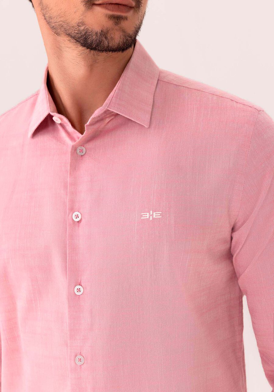 Camisa De Mangas Longas Slim Fit Em Algodão Leve, BORDO WITCH. Camisa De Mangas Longas Slim Fit Em Algodão Leve, BORDO WITCH, large.