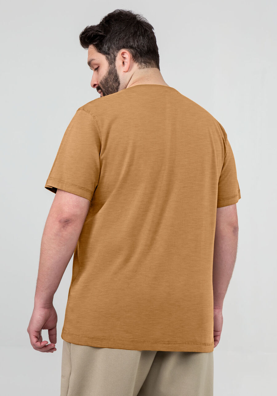 Camiseta Masculina Estonada Big & Tall, MARROM TILE, large.