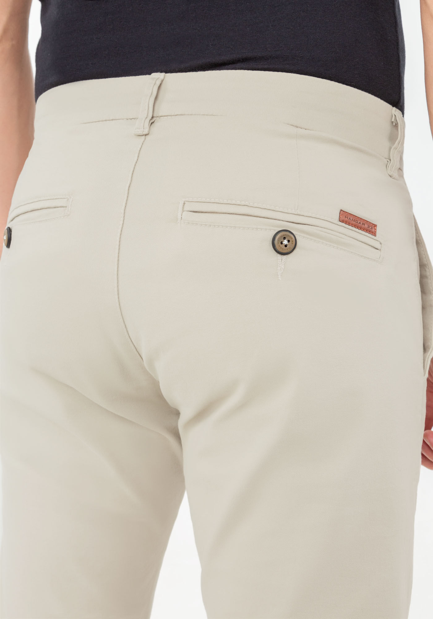 Cal&ccedil;a Sarja Masculina Chino com Shirt Lock, BEGE GELO, large.