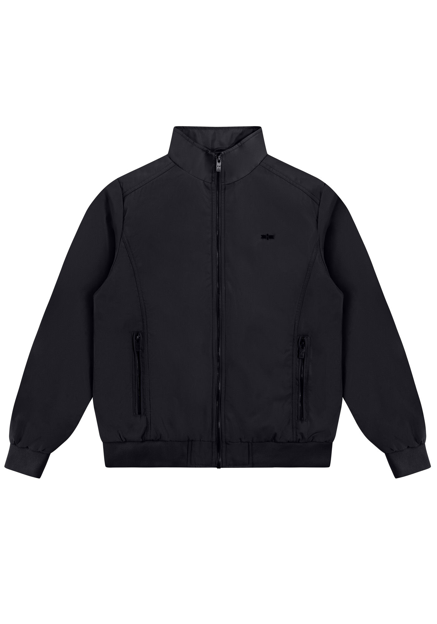 Jaqueta Bomber Masculina com Bolso Z&iacute;per, PRETO REATIVO, large.