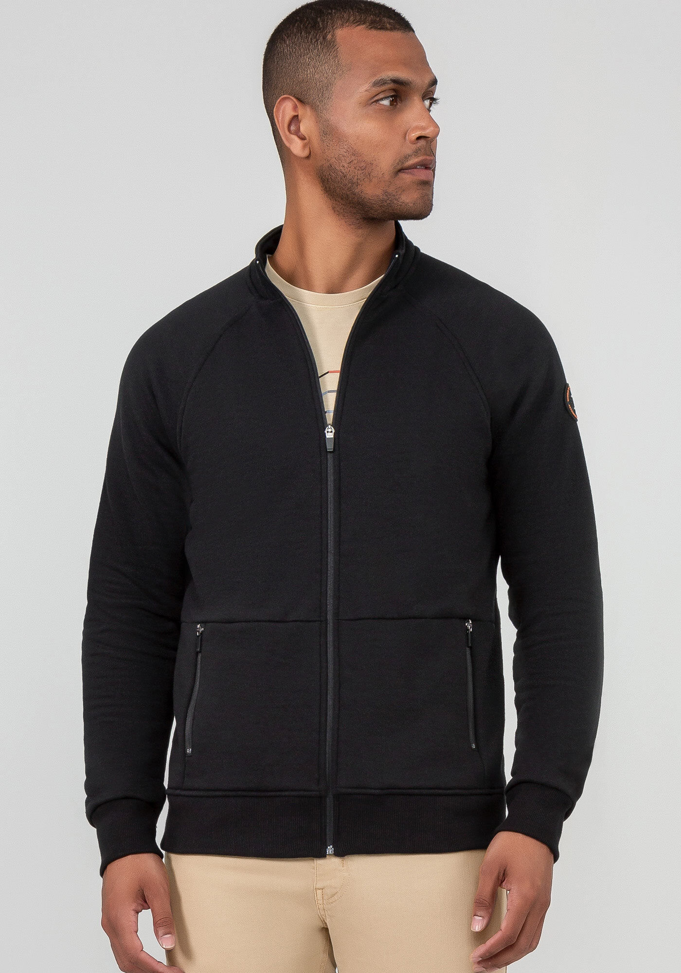 Casaco preto top masculino com ziper