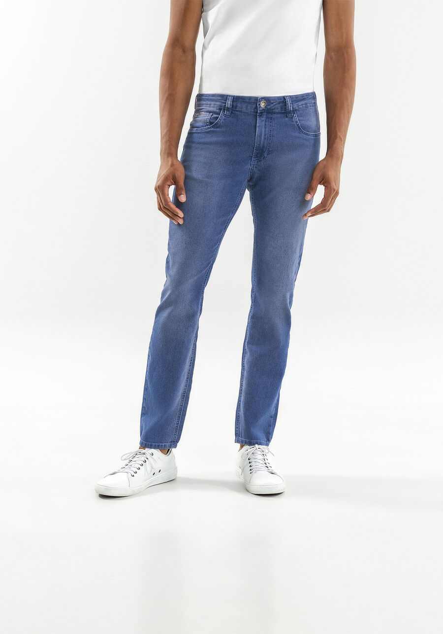 Calça Jeans Masculina Slim com lavagem ecológica, JEANS, large.