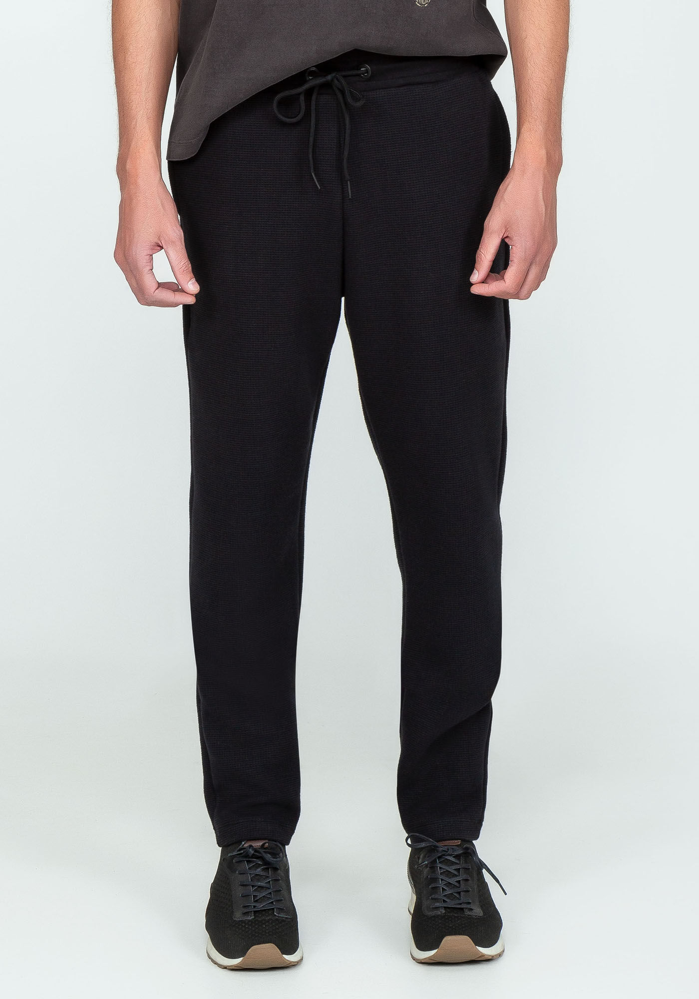 Cal&ccedil;a em Moletom Reta com Bolsos, PRETO REATIVO, large.