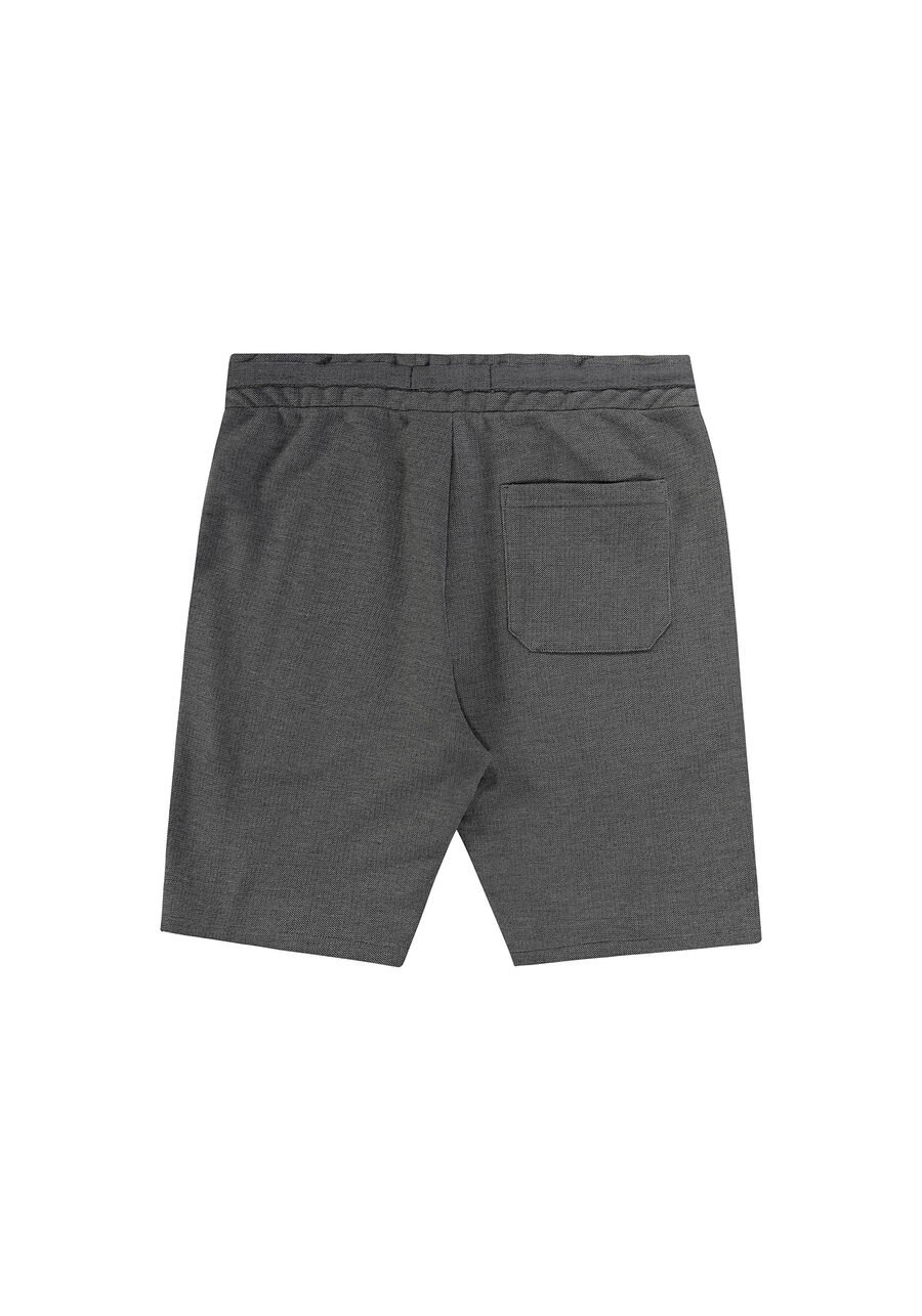 Bermuda em Moletom com Cadarço, PRETO REATIVO. Bermuda em Moletom com Cadarço, PRETO REATIVO, large.