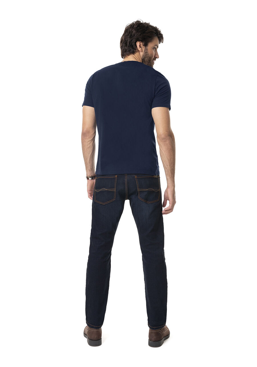 Calça com Elastano, JEANS ESCURO, large.