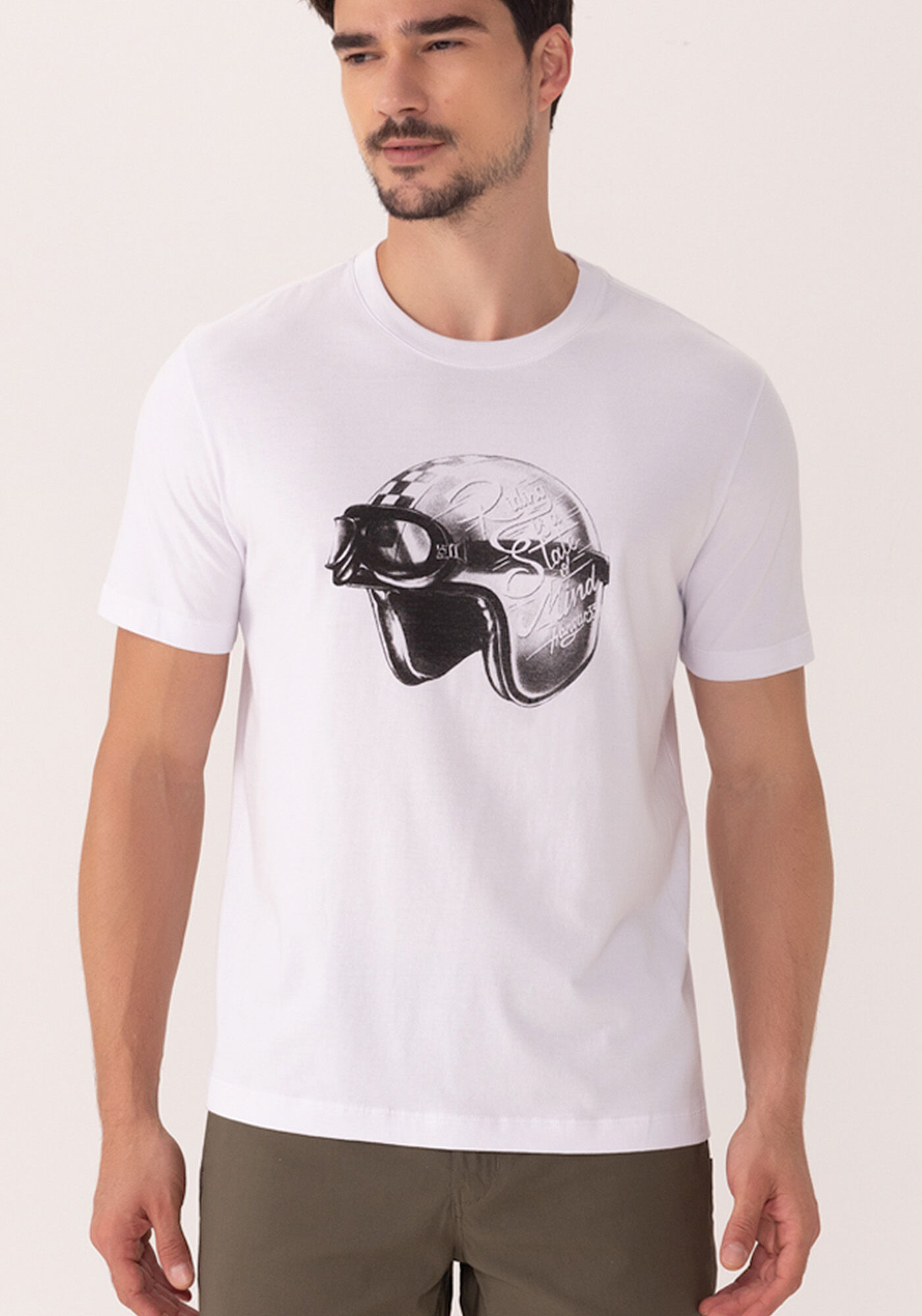 Camiseta Com Mangas Curtas Em Meia Malha Respons&aacute;vel, BRANCO, large.