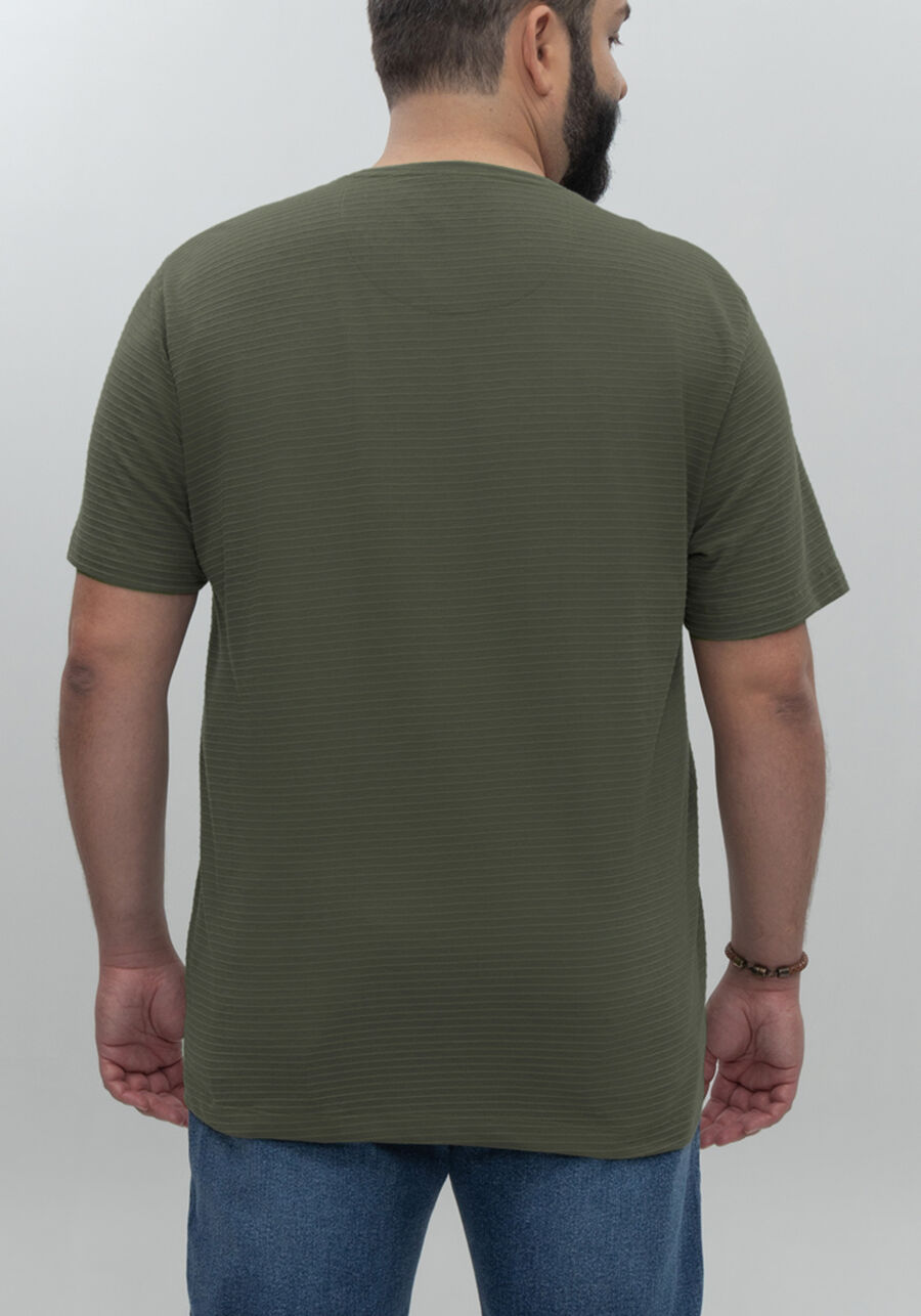 Camiseta De Mangas Curtas Big & Tall Em Malha Texturizada, VERDE HEIR. Camiseta De Mangas Curtas Big & Tall Em Malha Texturizada, VERDE HEIR, large.