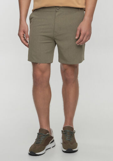 Shorts Com Bolsos E Passantes Em Tecido Plano Com Elastano, VERDE MINERAL. Shorts Com Bolsos E Passantes Em Tecido Plano Com Elastano, VERDE MINERAL, large.