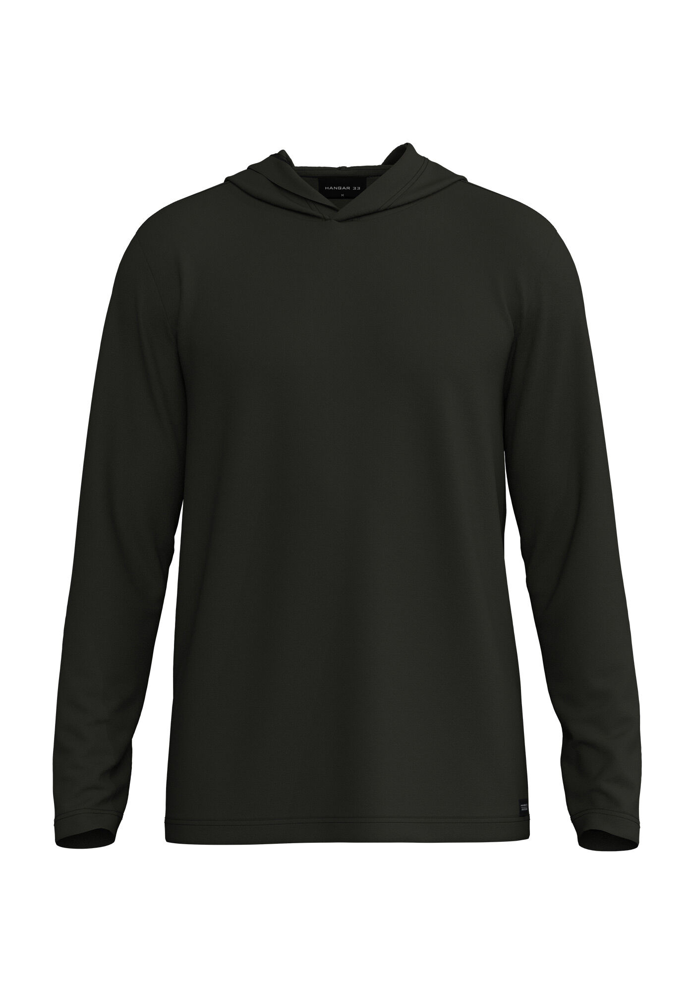 Camiseta Com Capuz E Mangas Longas Em Malha Tric&ocirc;, PRETO, large.