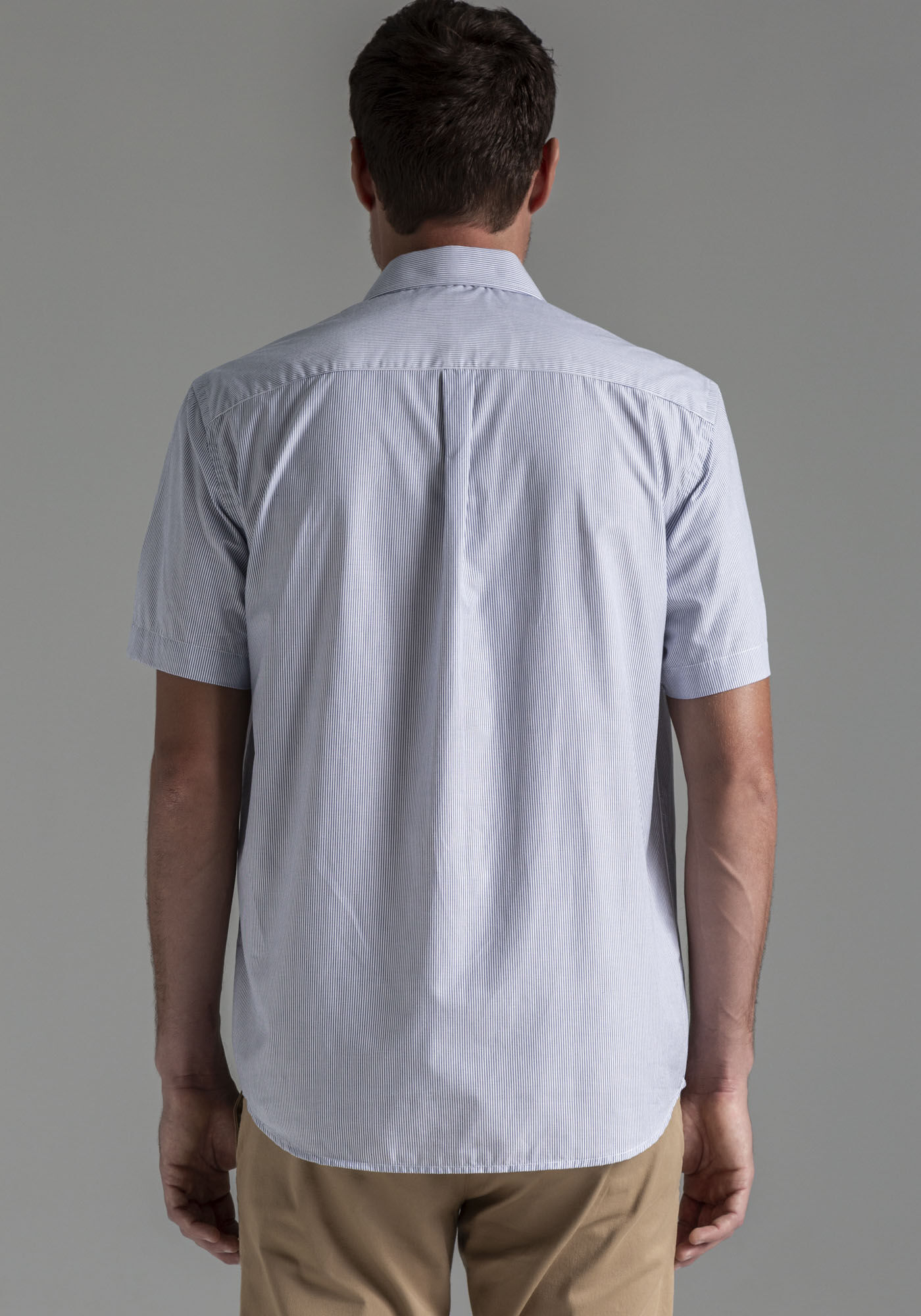 Camisa Manga Curta Masculina Comfort Fio Eg&iacute;pcio, MARINHO INLE, large.