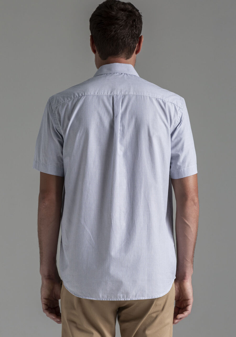 Camisa Manga Curta Masculina Comfort Fio Egípcio, MARINHO INLE. Camisa Manga Curta Masculina Comfort Fio Egípcio, MARINHO INLE, large.