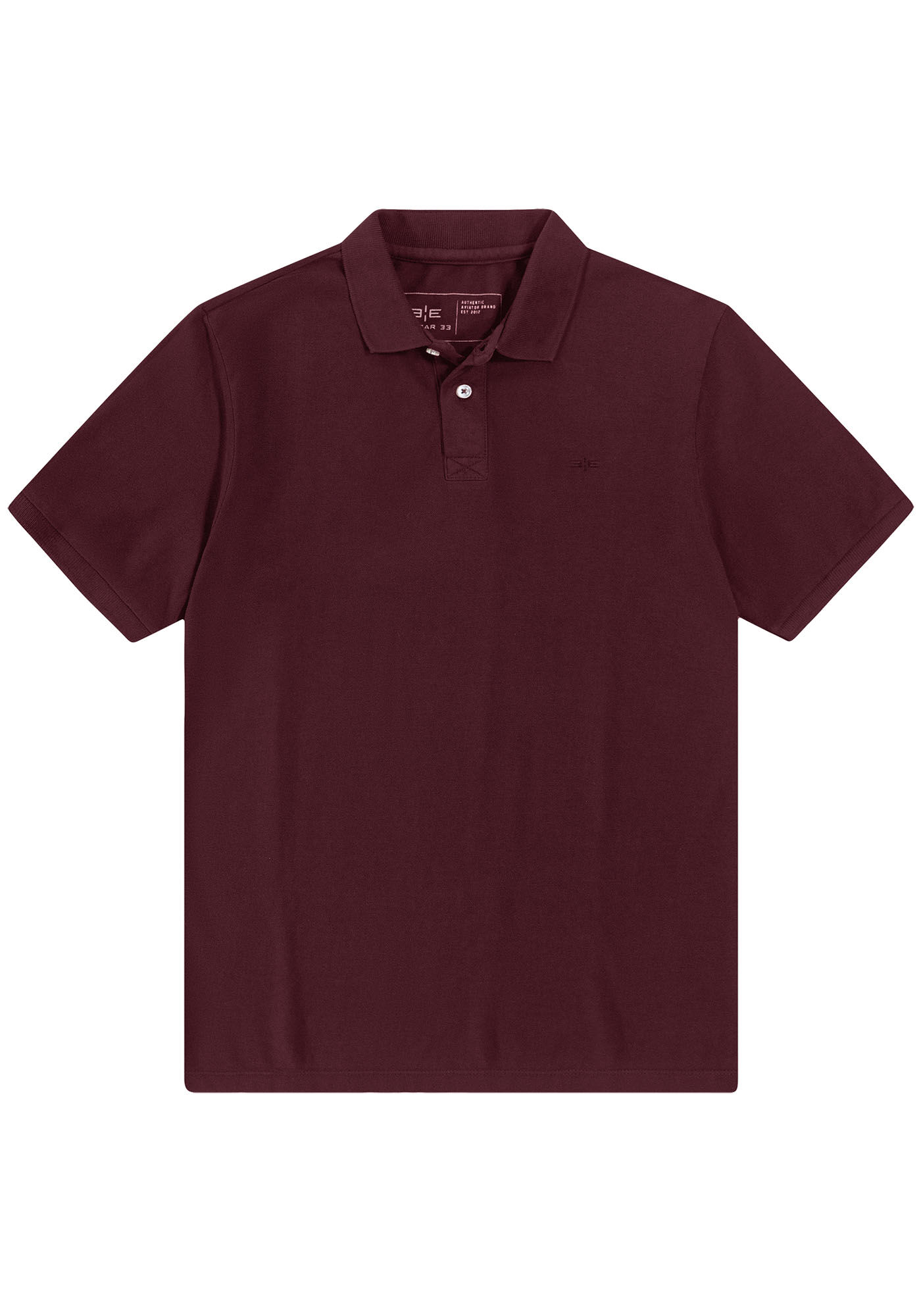 Camisa Polo Masculina em Malha Piquet Cl&aacute;ssica, 3565 BORDO, large.