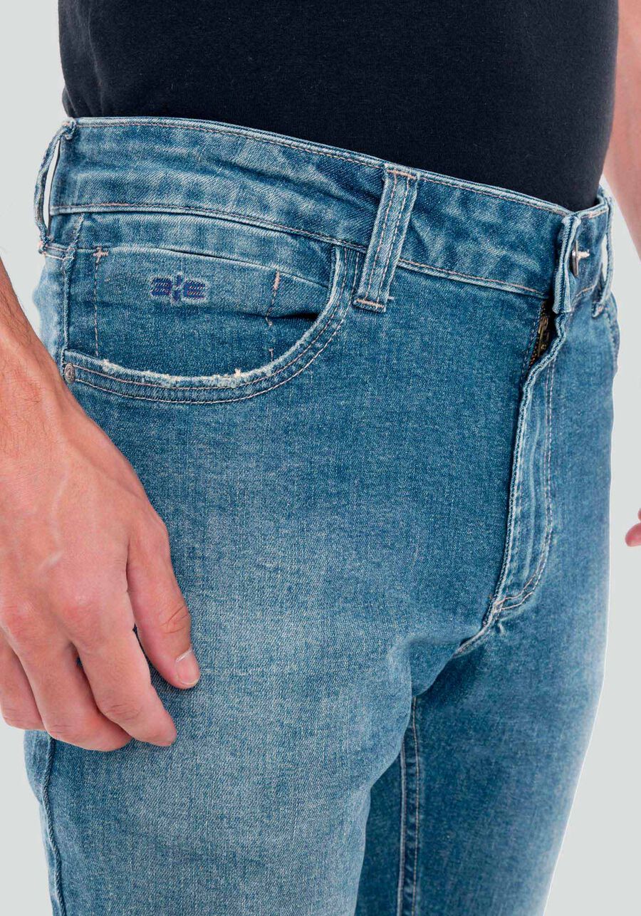 Calça Jeans Masculina Skinny com Destroyed, JEANS, large.