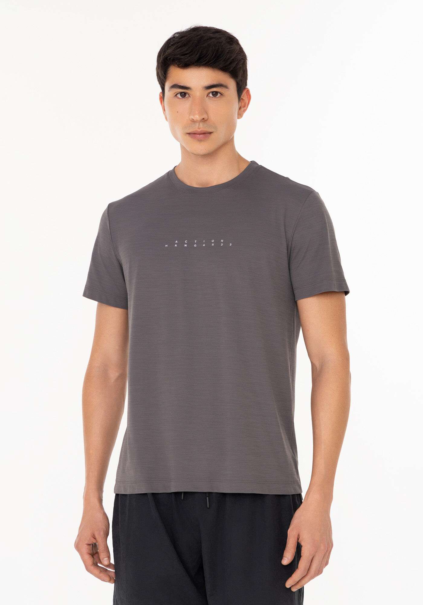 Camiseta De Mangas Curtas Em Malha Tech Skin, CINZA NOTI, large.