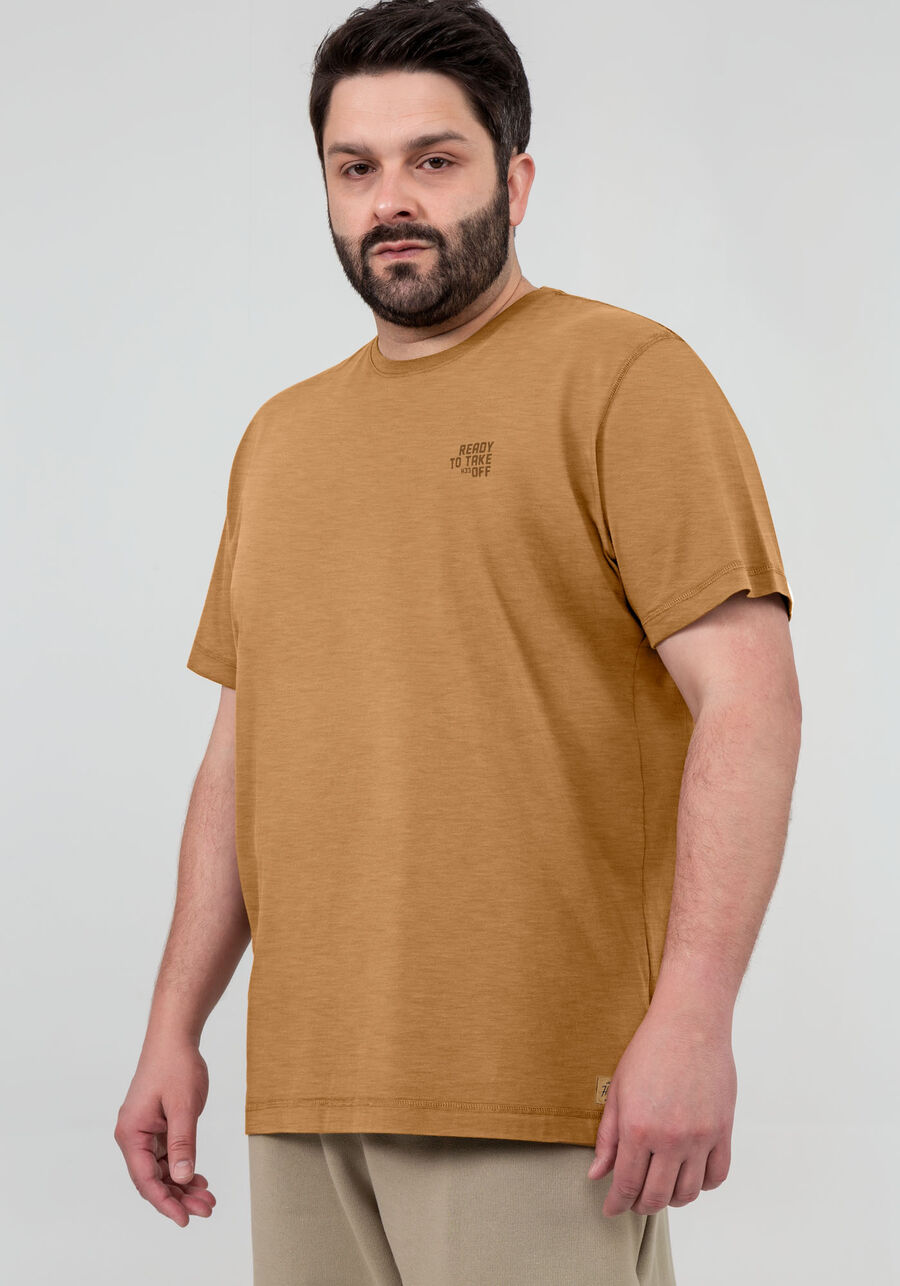 Camiseta Masculina Estonada Big & Tall, MARROM TILE, large.