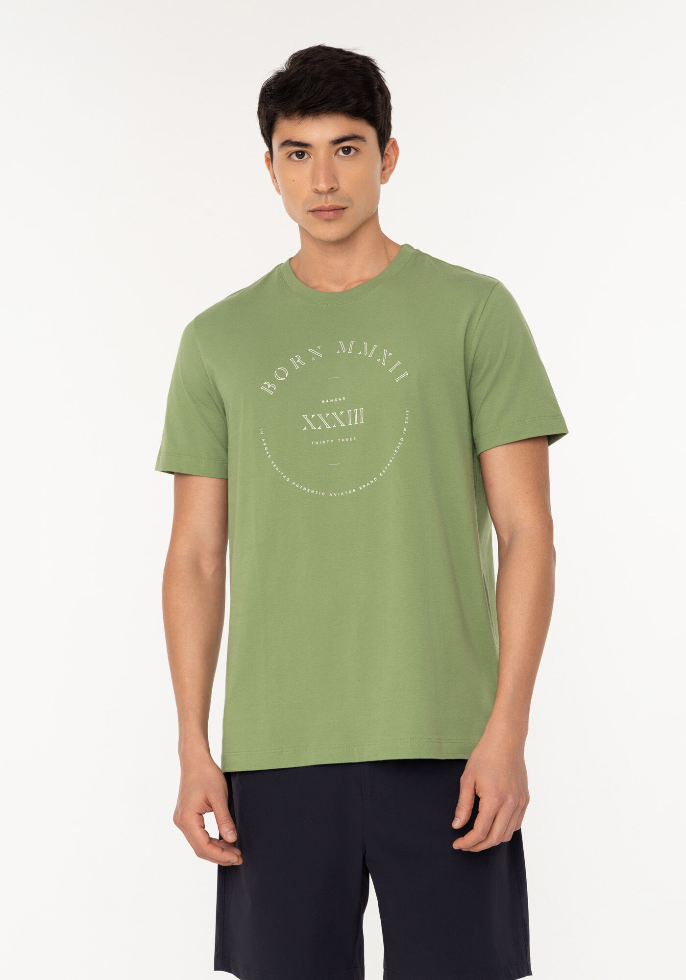 Camiseta De Manga Curta Com Estampa Em Meia Malha De Algod&atilde;o, VERDE MOVIMENTO, large.