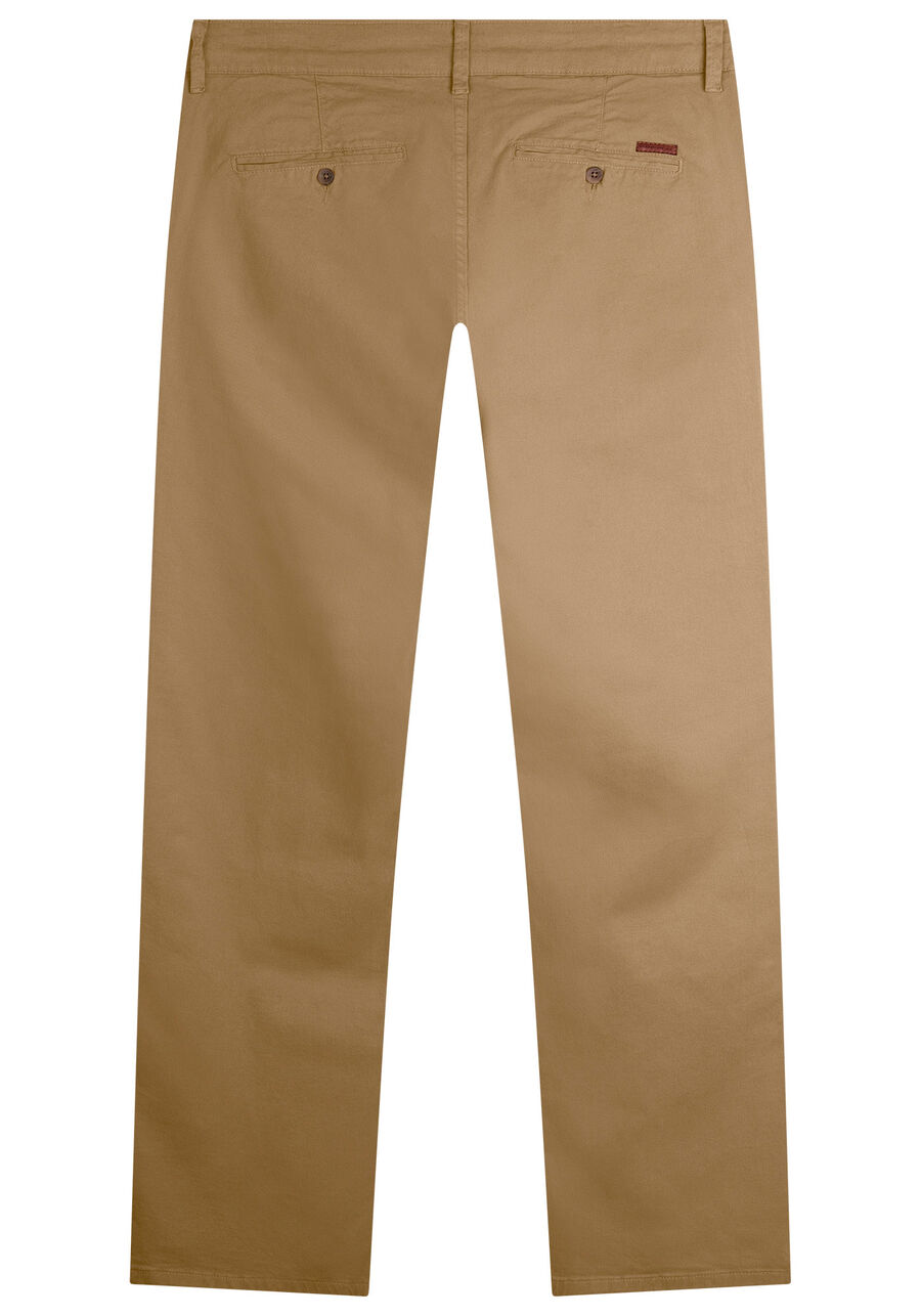 Calça Reta Radial Em Sarja De Alfaiataria Com Elastano, CAQUI RAIZ. Calça Reta Radial Em Sarja De Alfaiataria Com Elastano, CAQUI RAIZ, large.