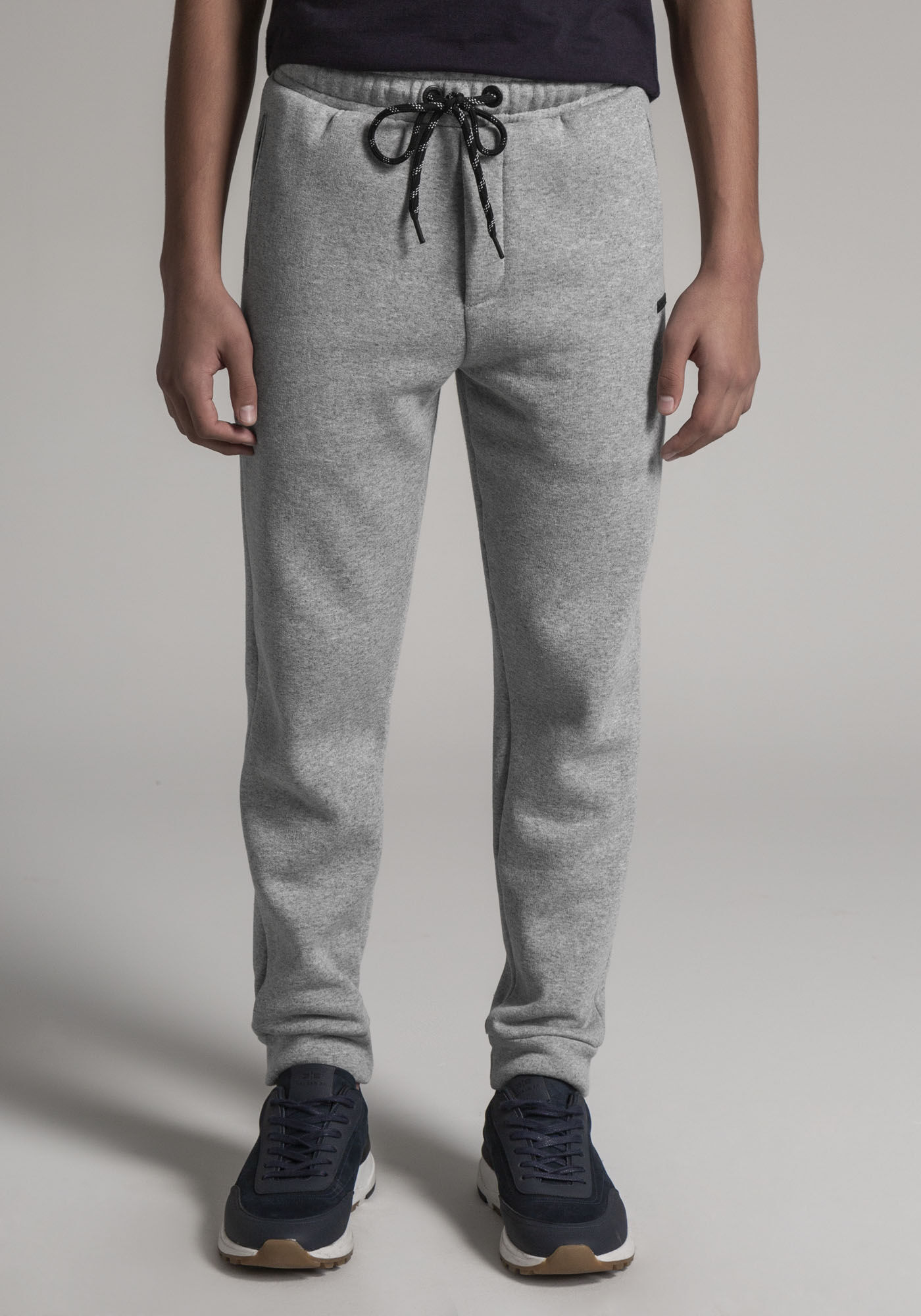 Cal&ccedil;a Jogger Juvenil em Moletom com Detalhe Tela, MESCLA MEDIO, large.