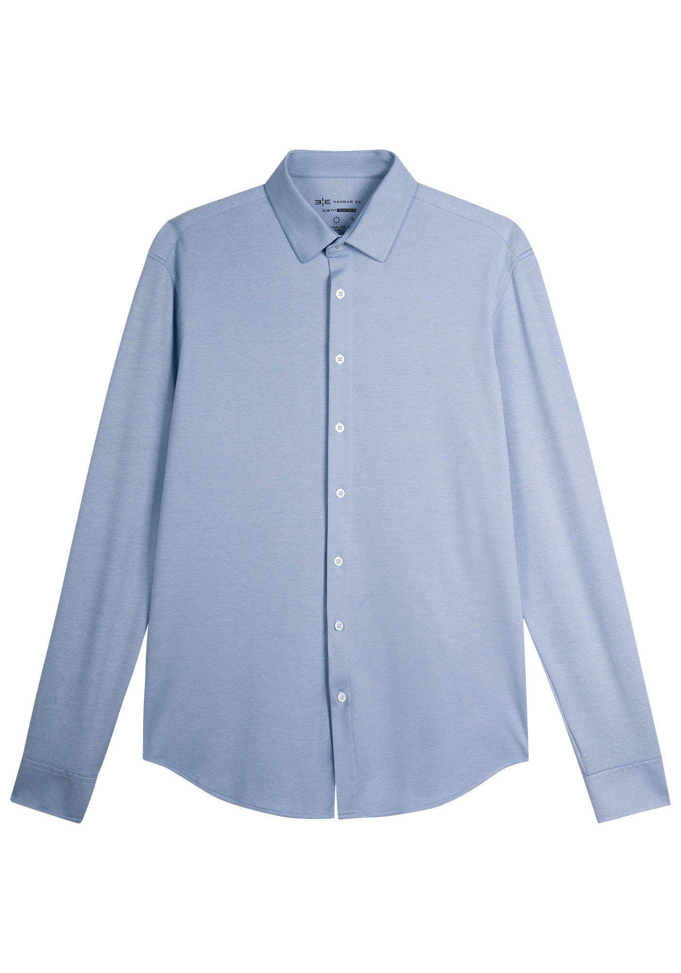 Camisa Masculina Slim Fit em Malha Tech Skin, AZUL BRIGHT, large.