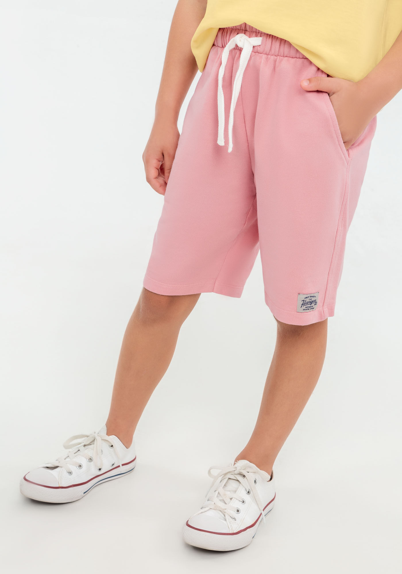 Bermuda moletom rosa top