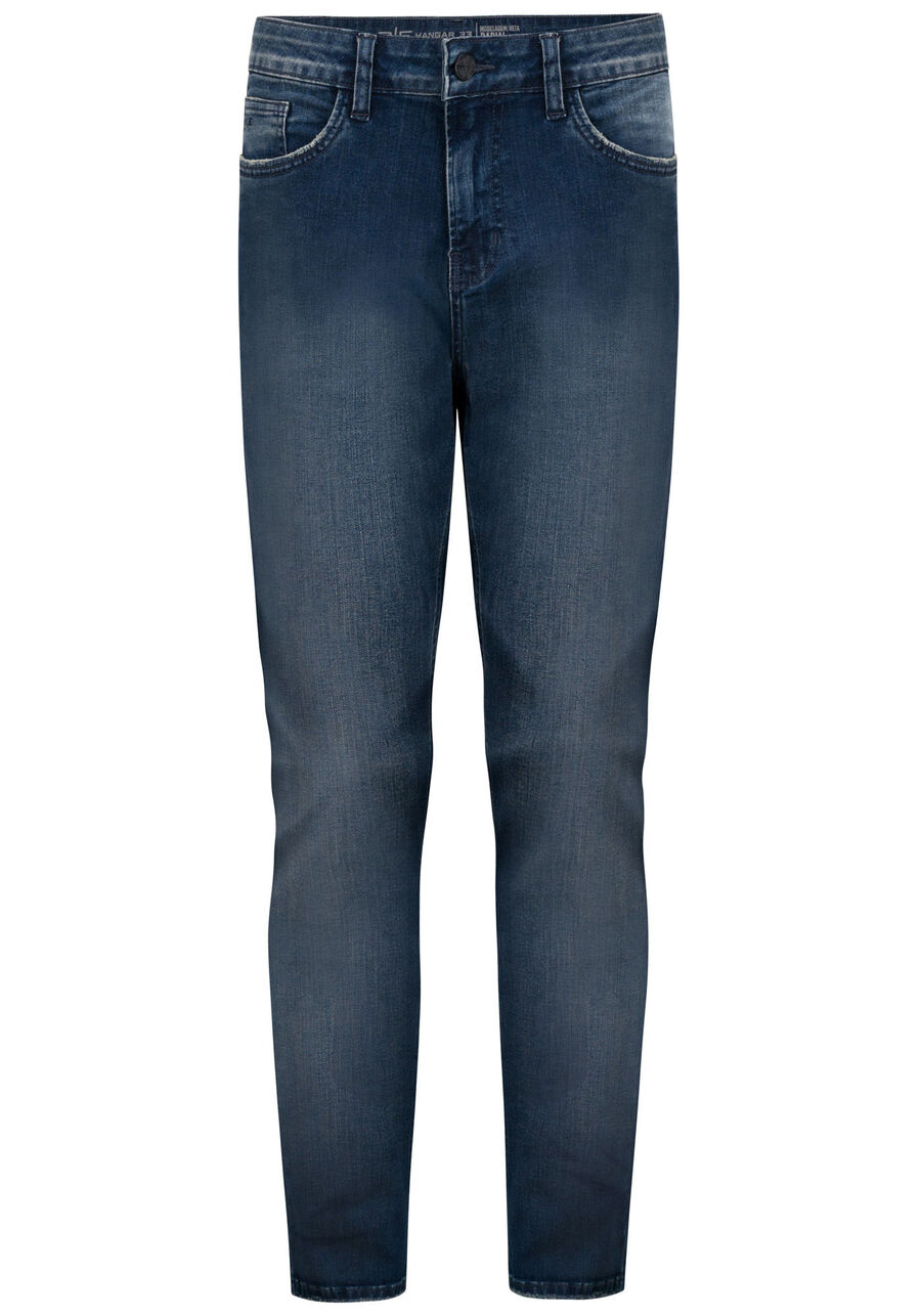 Calça Jeans Masculina Reta Radial Com Elastano E Bolsos, JEANS. Calça Jeans Masculina Reta Radial Com Elastano E Bolsos, JEANS, large.