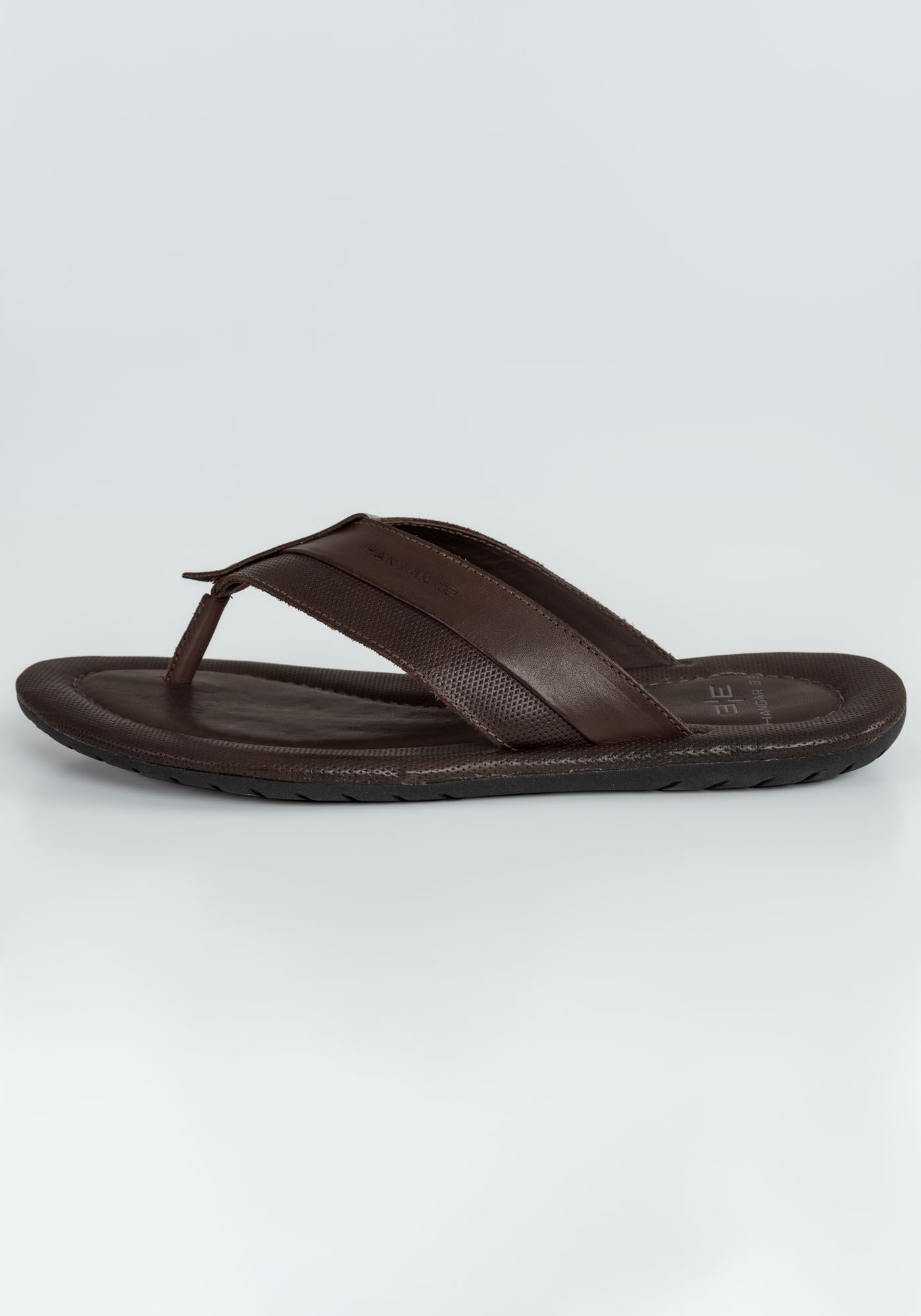 Chinelo Masculino em Couro Marrom, MARROM MEDITERRANEO, large.