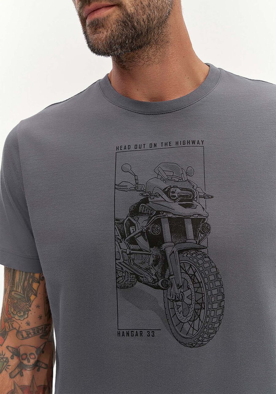 Camiseta Masculina em Malha Leve Estampada, CINZA NIGHTCALL. Camiseta Masculina em Malha Leve Estampada, CINZA NIGHTCALL, large.