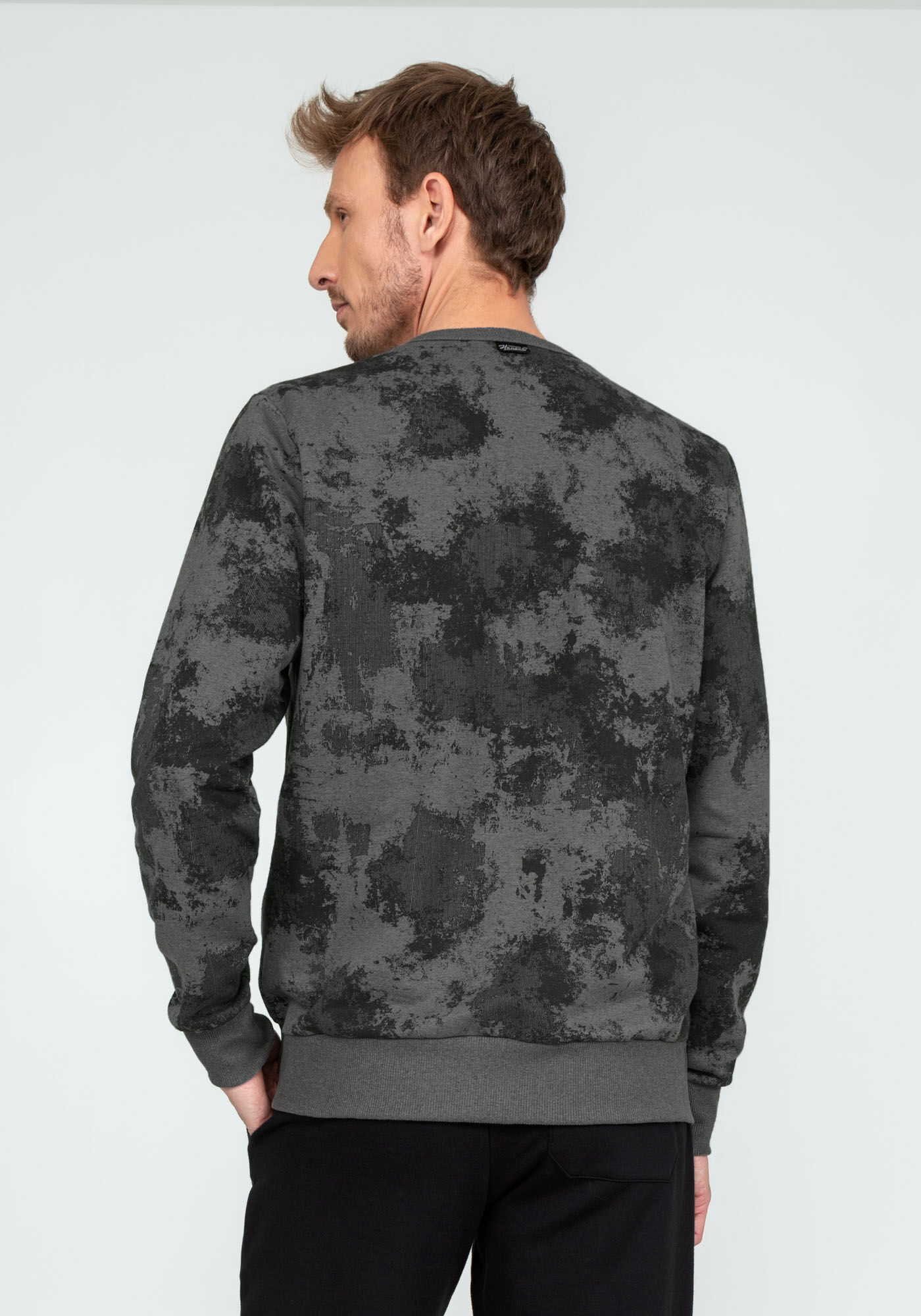 Blus&atilde;o Manga Longa em Moletom Estampado, MAPA VERDE, large.