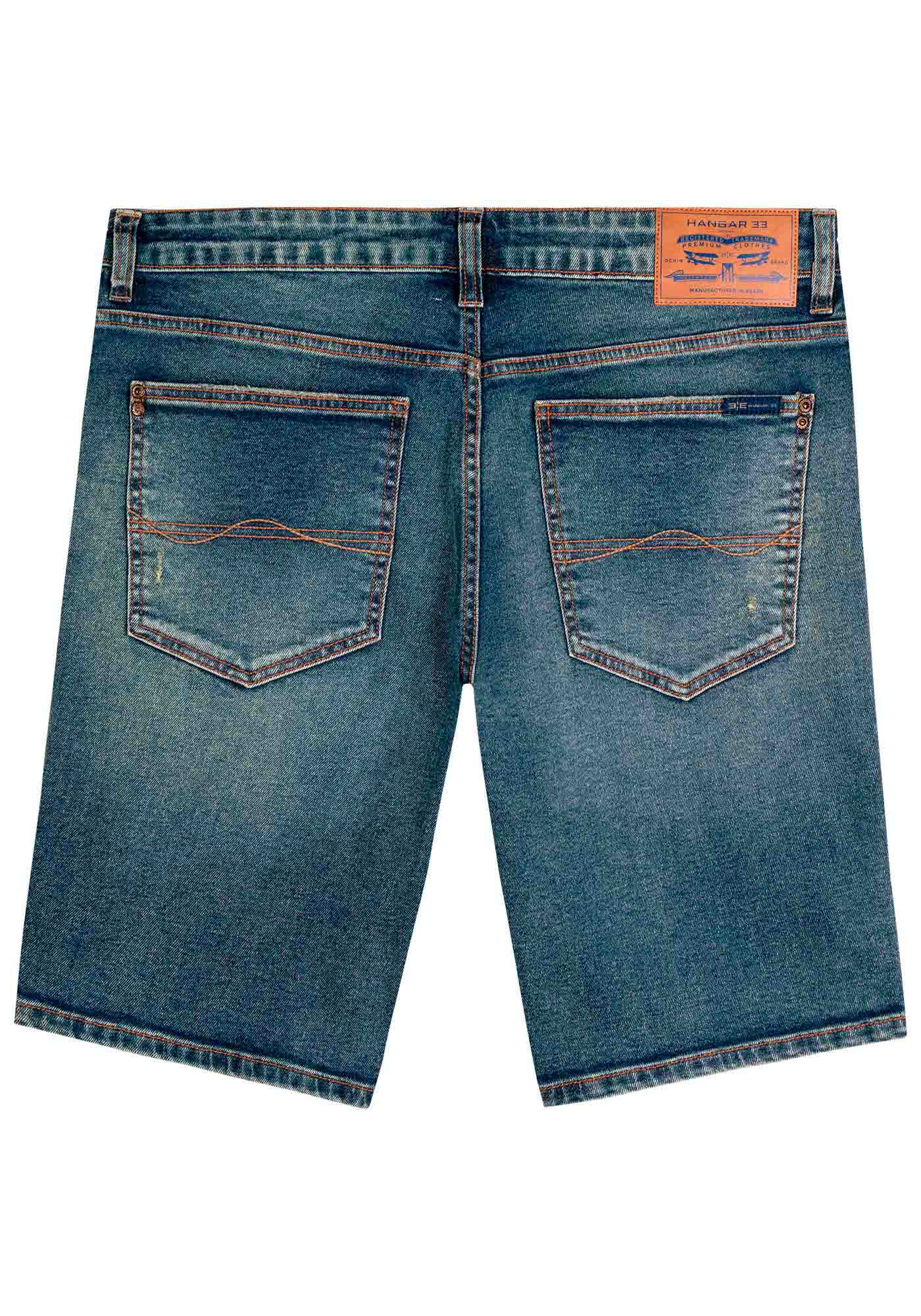 Bermuda Reta Masculina Radial Com Elastano E Bolsos, JEANS, large.