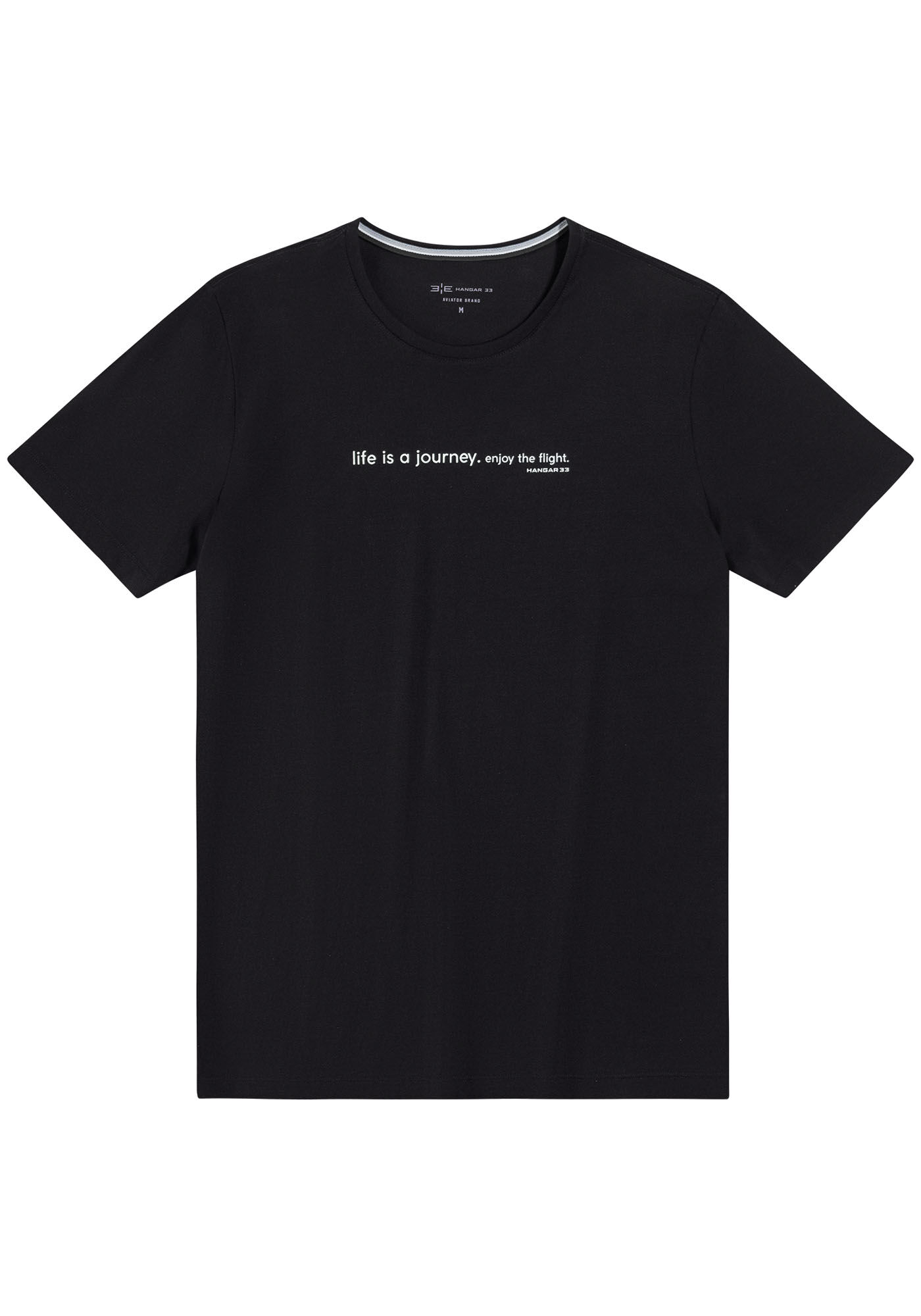 Camiseta Masculina em Malha Cotton Pima, PRETO REATIVO, large.