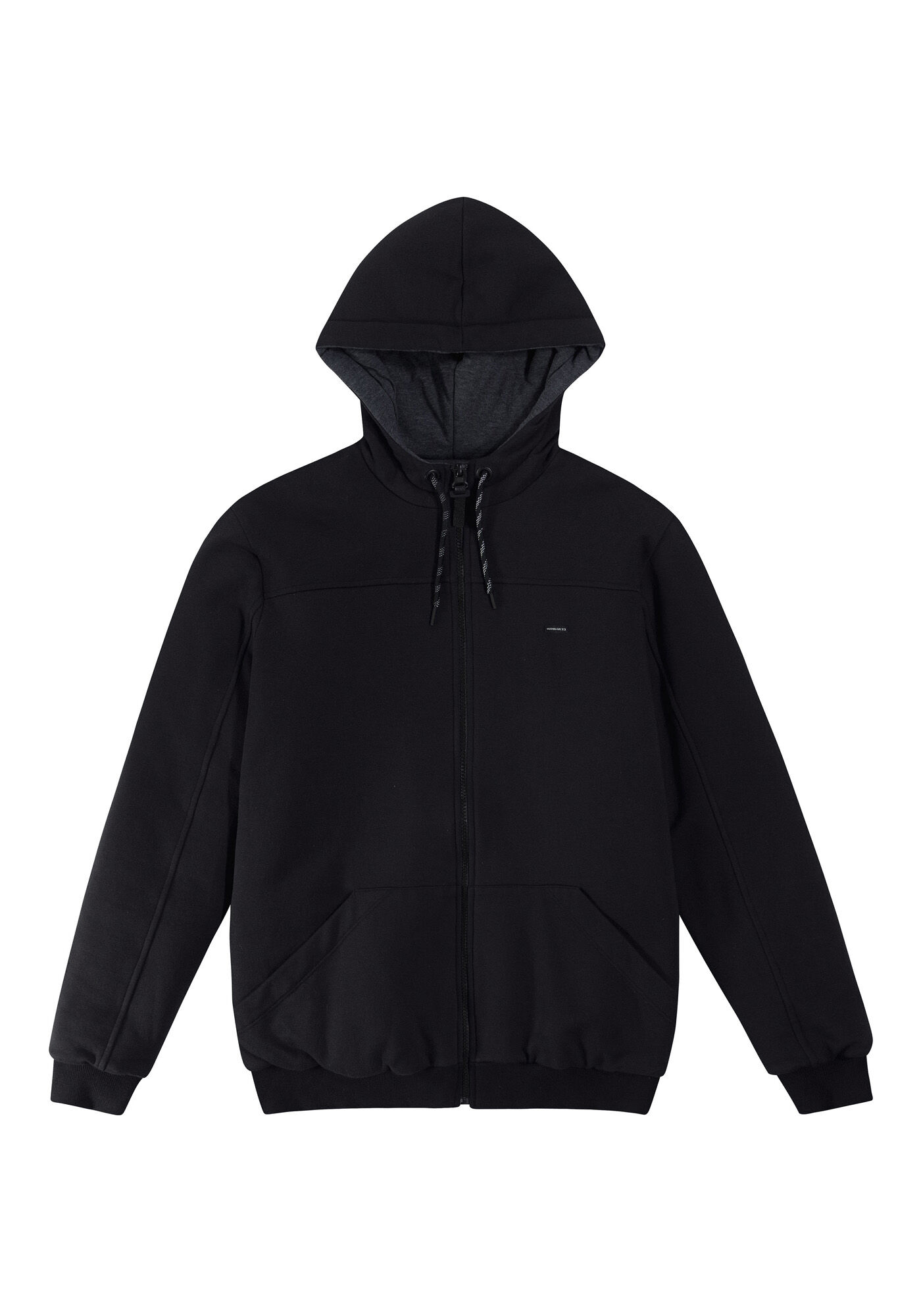 Jaqueta em Moletom com Forro T&eacute;rmico Tal Pai Tal Filho, PRETO REATIVO, large.