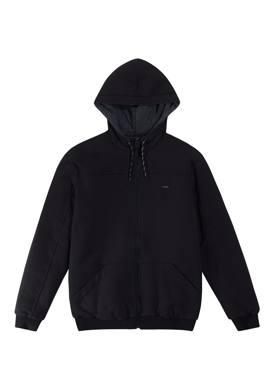 Jaqueta em Moletom com Forro Térmico Tal Pai Tal Filho, PRETO REATIVO. Jaqueta em Moletom com Forro Térmico Tal Pai Tal Filho, PRETO REATIVO, large.