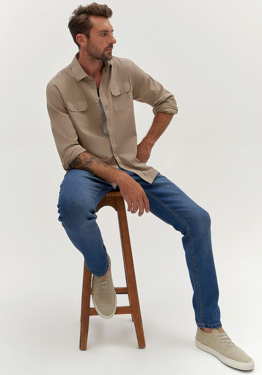 Camisa Masculina Comfort Tal Pai Tal Filho, BEGE PANAMA. Camisa Masculina Comfort Tal Pai Tal Filho, BEGE PANAMA, large.