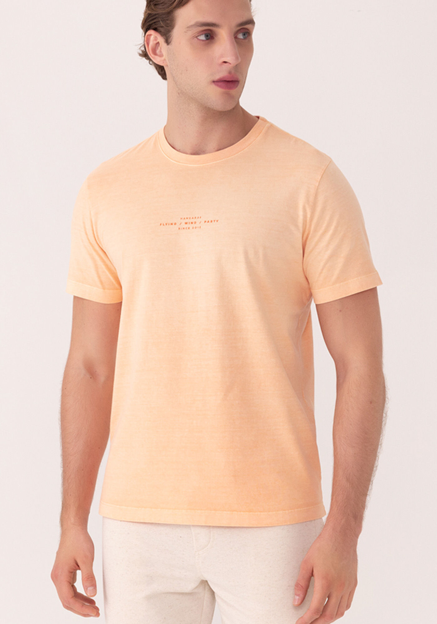 Camiseta De Mangas Curtas Com Estampa Localizada, SALMAO BRILHANTINA, large.