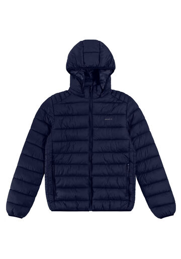 Jaqueta Puffer Em Nylon Com Zíper E Capuz Removível, MARINHO ACTION. Jaqueta Puffer Em Nylon Com Zíper E Capuz Removível, MARINHO ACTION, large.