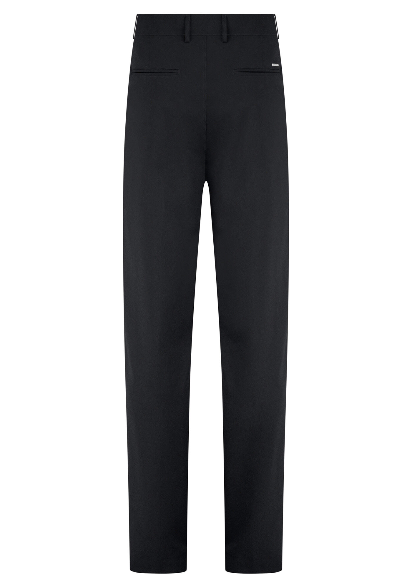 Cal&ccedil;a Em Tecido Plano Com Bolsos E Elastano, PRETO REATIVO, large.