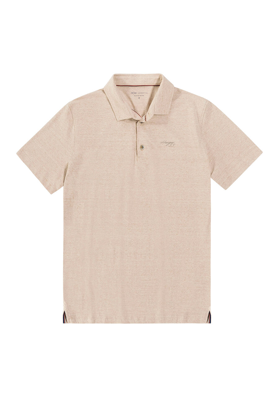 Camisa Polo Malha Terra com Retilínea, BEGE COUNTRY. Camisa Polo Malha Terra com Retilínea, BEGE COUNTRY, large.