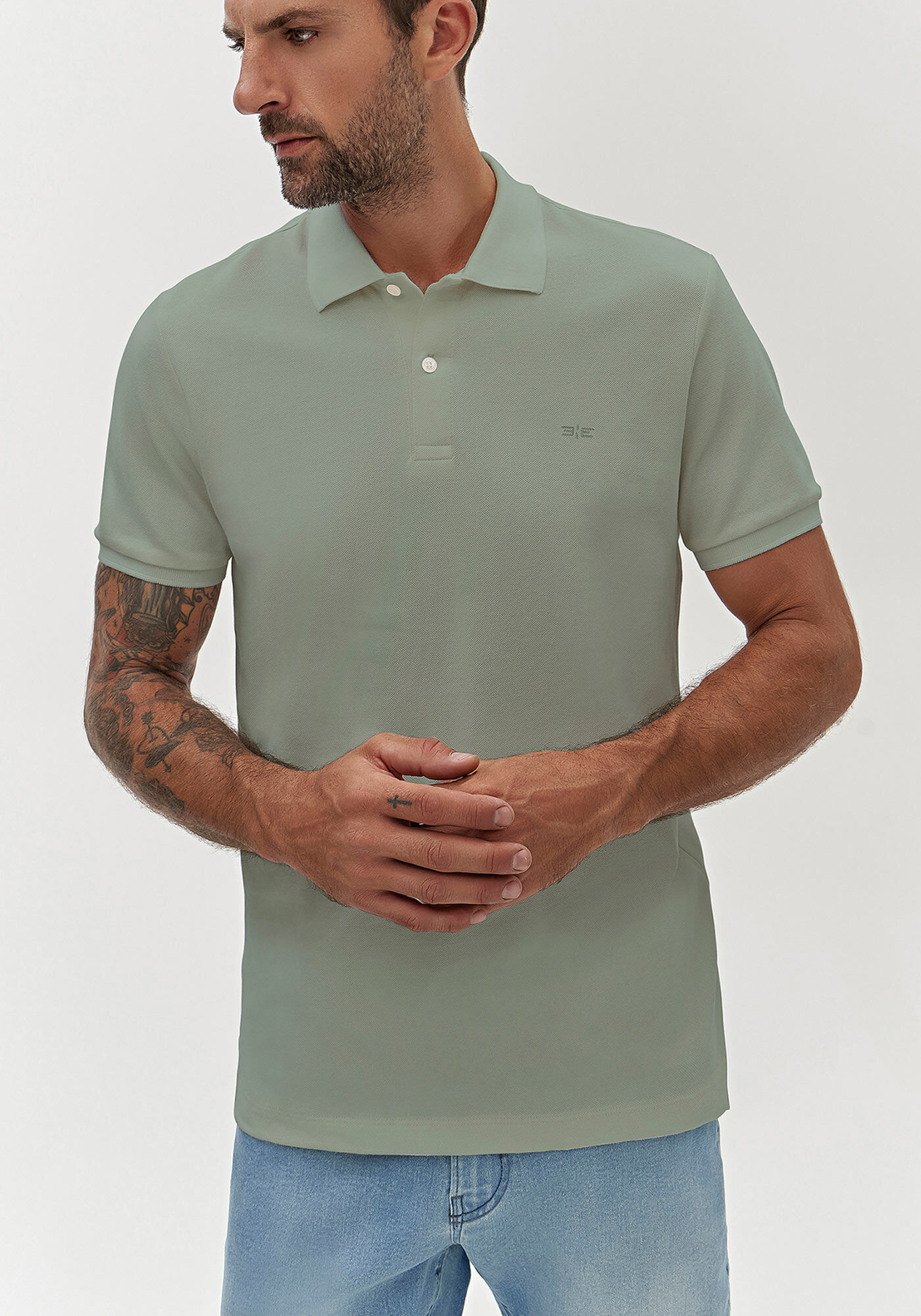 Camisa Polo De Mangas Curtas Colors Em Malha Mercerizada, VERDE CHIARO, large.