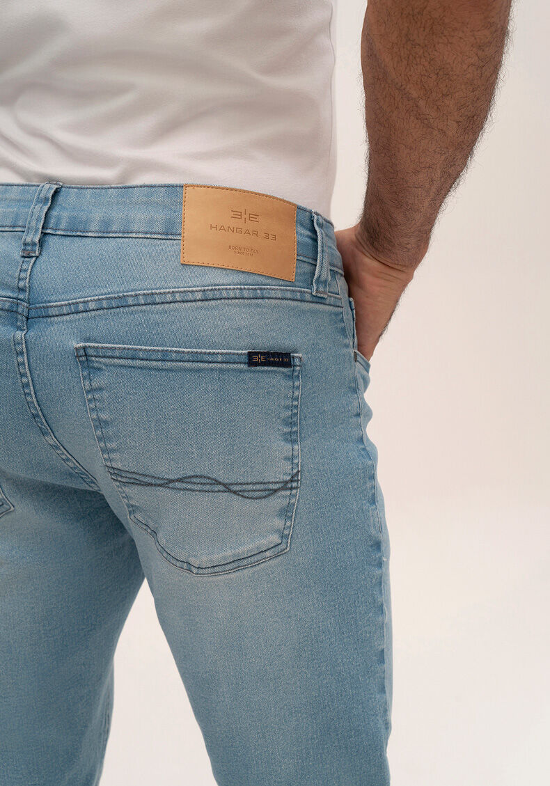 Cal&ccedil;a Jeans Masculina Slim Estonada com Elastano, JEANS, large.