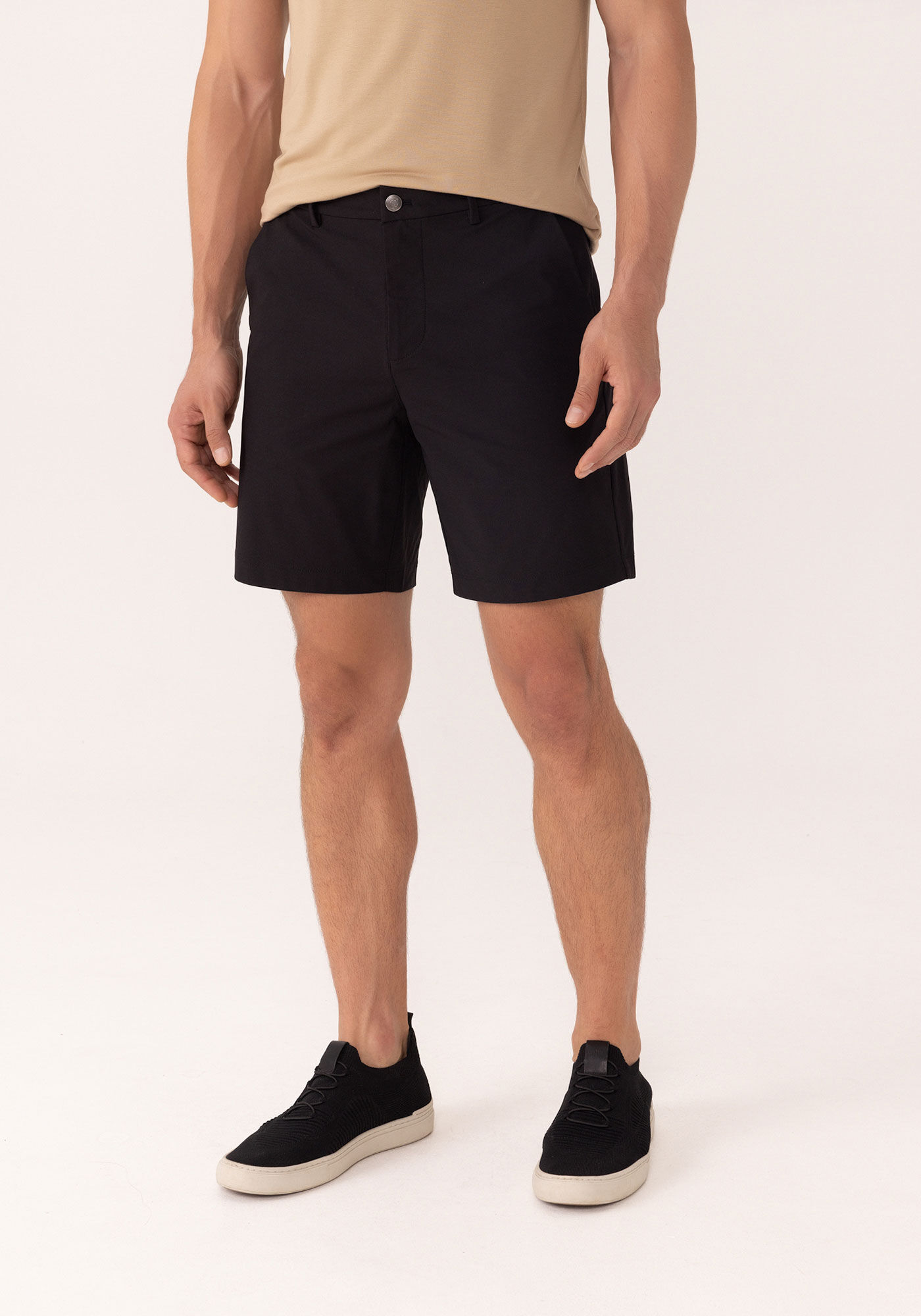 Bermuda Com Passantes E Bolsos Funcionais, PRETO REATIVO, large.