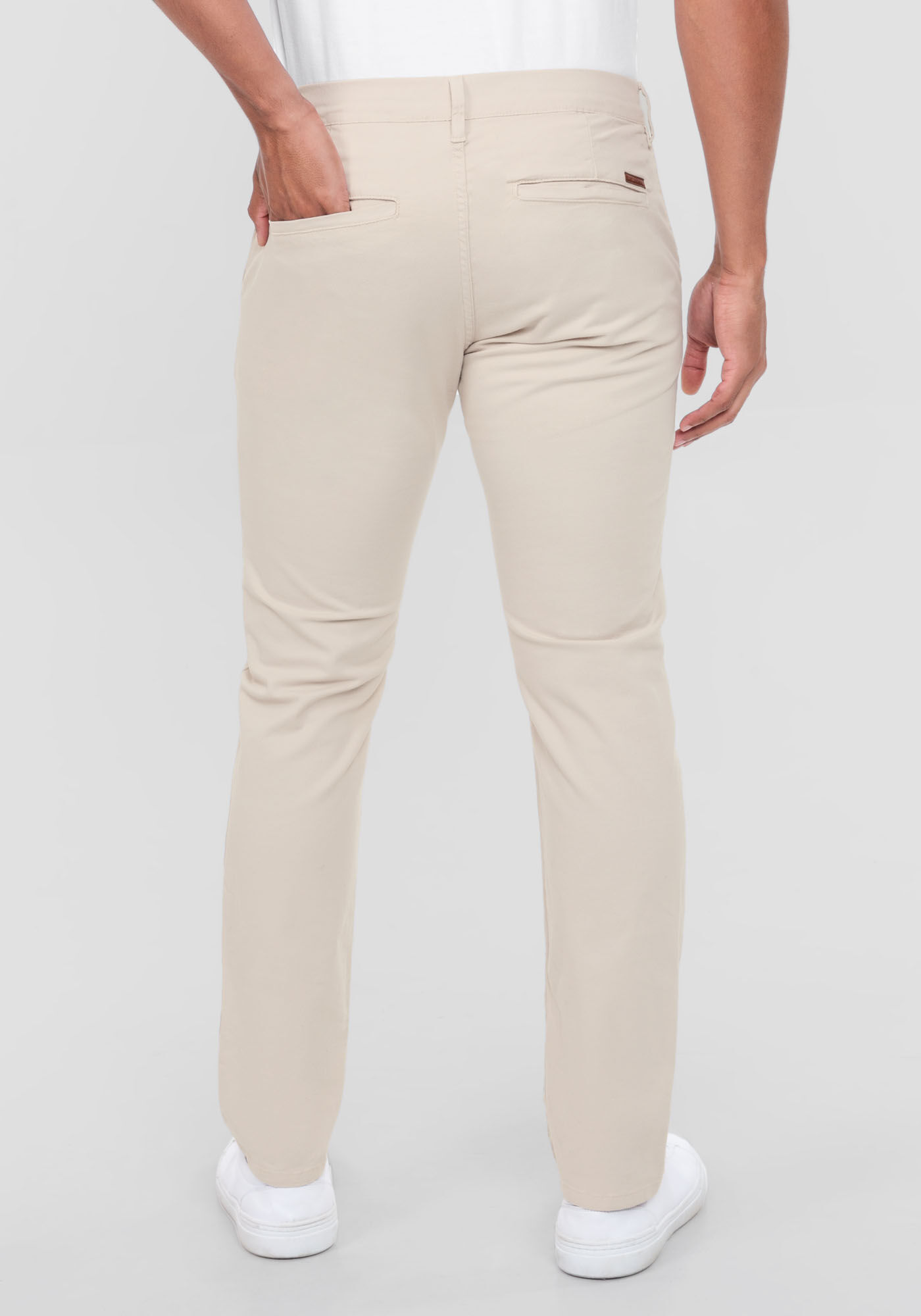 Calça bege shop masculina slim