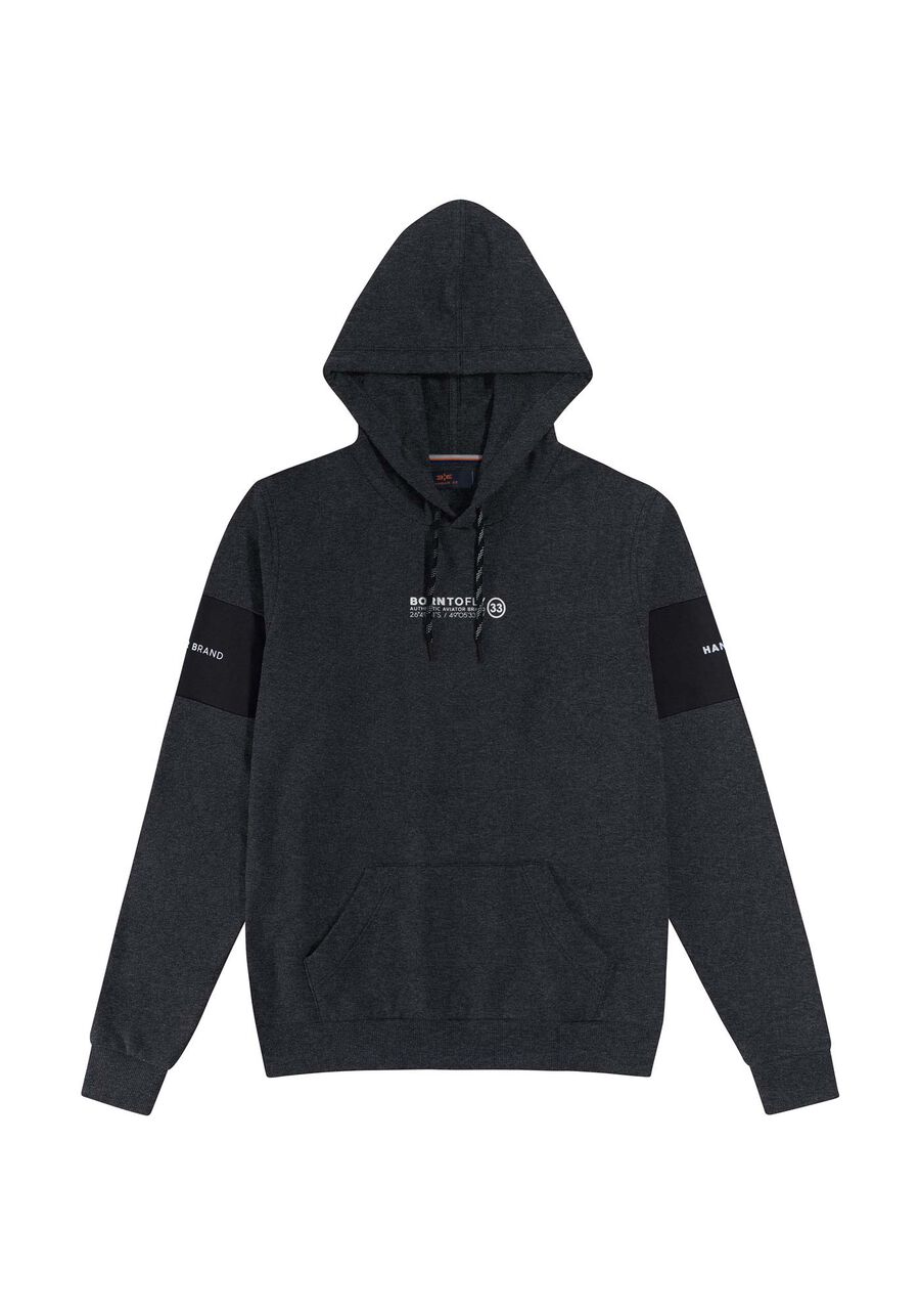 Blusão em Moletom com Recorte Mangas Juvenil, GRAFITE. Blusão em Moletom com Recorte Mangas Juvenil, GRAFITE, large.