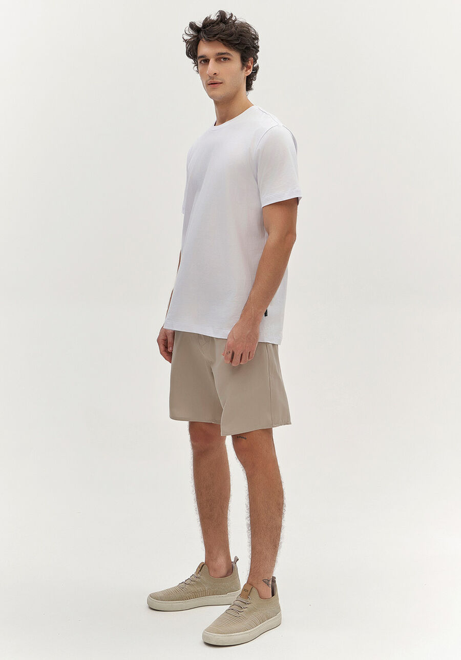 Camiseta Masculina em Malha com Estampa Costas, BRANCO. Camiseta Masculina em Malha com Estampa Costas, BRANCO, large.