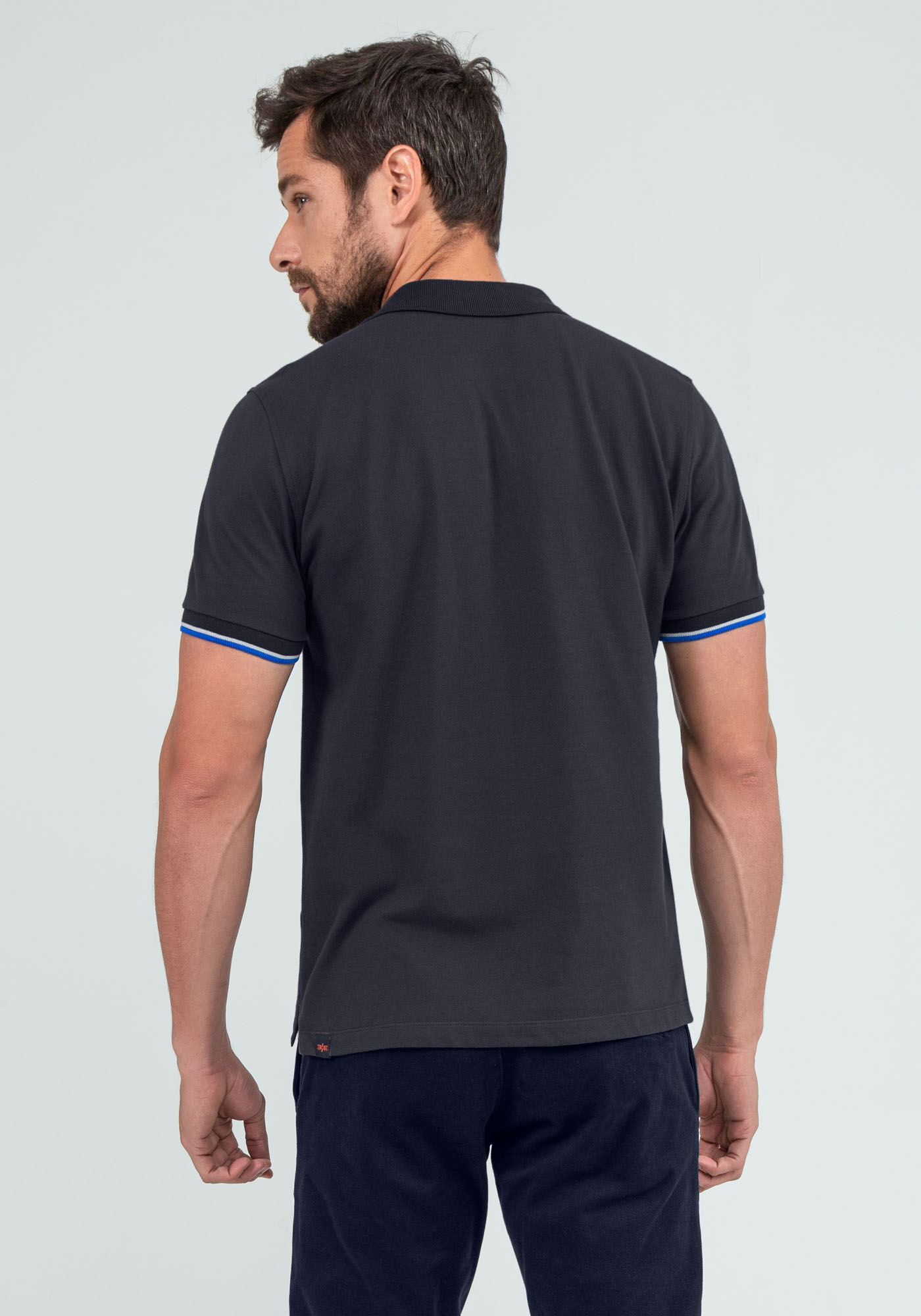 Camisa Polo em Malha Piquet com Retil&iacute;nea, CINZA NOTI, large.